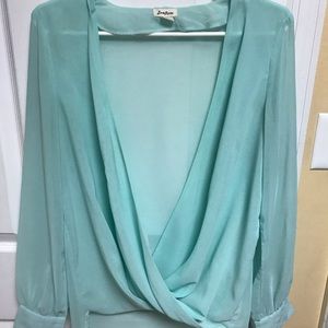 Women's v-neck sheer blouse
